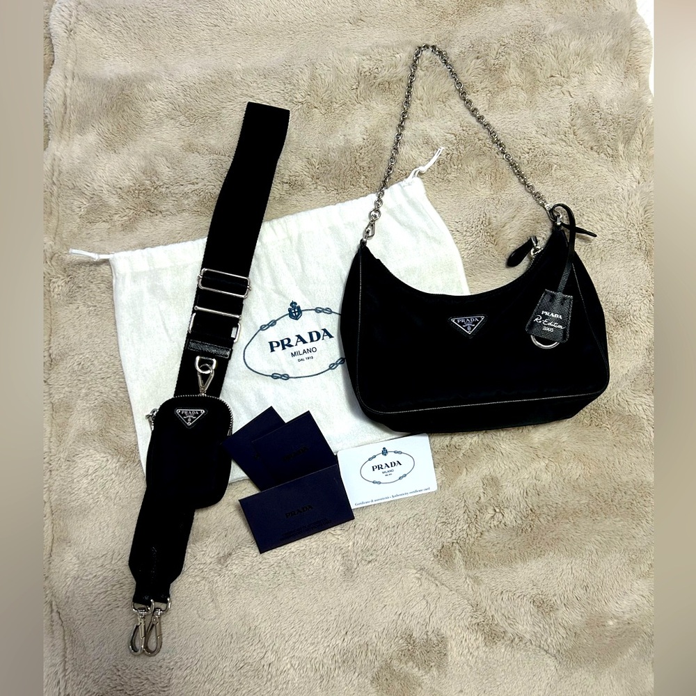 PRADA Re-Edition 2005 Nylon Black Crossbody Bag